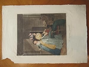 La Surprise Agreable, Original Antique Engraving By Eleanor Massard After Boilly