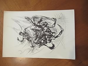 (Science Fiction Art) Untitled Print Of Drawing In Fantasy/ Comics Style