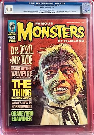 FAMOUS MONSTERS of FILMLAND No. 62 (Feb. 1970) CGC Graded 9.0 (VF/NM)