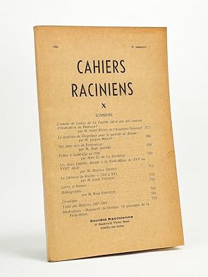 Cahiers raciniens X , 2e semestre 1961 [ Contient notamment la Table des matières 1957 - 1961 ]