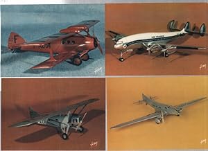 Maquettes du musée de l'air france / lot de 4 cartes postales (voir photo)