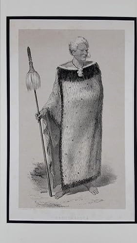 "Rangihaieta". Lithograph portrait of Maori chief