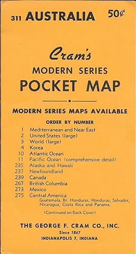 Cram's Modern Series Pocket Map #311 - Australia