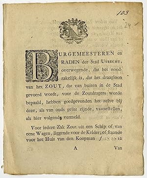 Antique Pamphlet-SALT CARRIERS-WAGES-GOVERNMENT ORDINANCE-Roock-1816