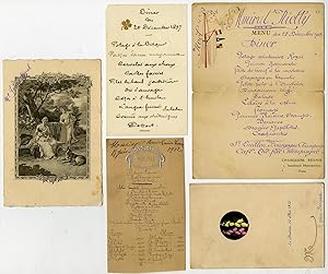 21 Antique Prints-MENU-DINNER-MANUSCRIPT-Anonymous-around 1900
