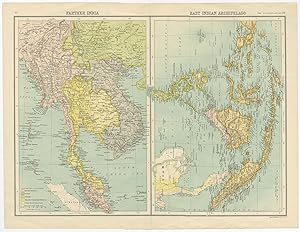 Antique Map of North East India and the Bay of Bengal by J. Bartholomew (c.1902)