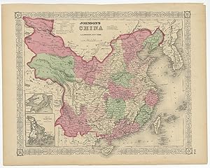 Antique Map of Asia by A.J. Johnson (c.1860)