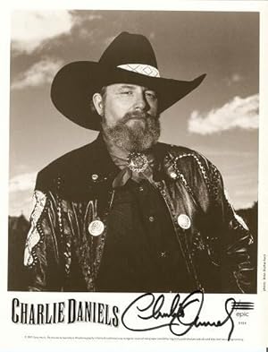 SIGNED, PROFESSIONAL PHOTOGRAPH OF CHARLIE DANIELS:; Country and southern-rock singer and songwriter