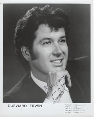 SIGNED, PROFESSIONAL PHOTOGRAPH OF DURWARD ERWIN:; Country & Western performer