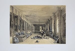 Fine Original Lithotint Illustration of Naworth Castle (interior) in Cumberland. Published By Cha...