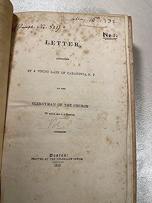 Letter, Addressed By A Young Lady Of Cazanovia N. Y. To Clergyman Church; Secrecy: A Poem; Report...