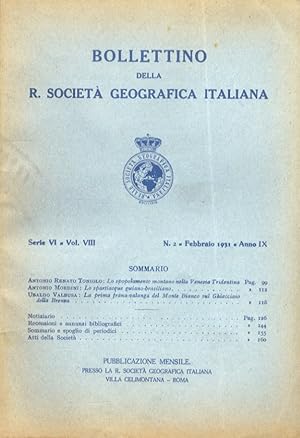 Bollettino della R. Società Geografica Italiana. Serie VI. Volume VIII. Anno IX [1931] Fascicoli ...