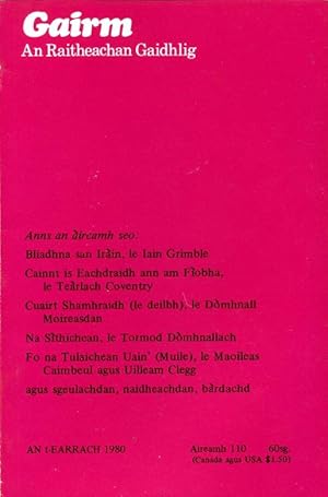 Gairm : An Raitheachan Gaidhlig : Spring 1980 - No 110