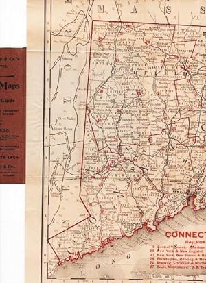 THE RAND-McNALLY VEST POCKET MAP OF CONNECTICUT AND RHODE ISLAND: Showing all Counties, Cities, T...