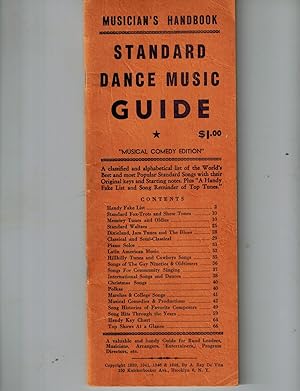 Musician's Handbook Standard Dance Music Guide; "Musical Comedy Edition"