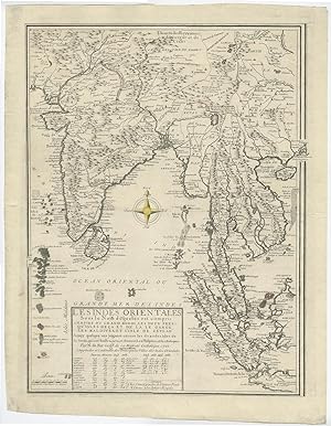 Antique Map of South Asia by N. de Fer (1721)