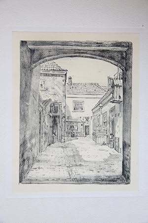 [Modern print, lithography, litografie] Breedstraat (The Hague), published ca. 1950.