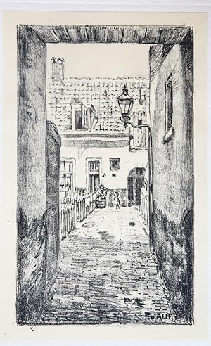 [Modern print, lithography] Gedempte sloot (The Hague), published ca. 1950.