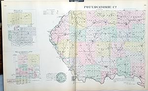 [Map] Pottawatomie County, Kansas, with Onaga & Westmoreland of Pottawatomie Co. [backed with] Lo...