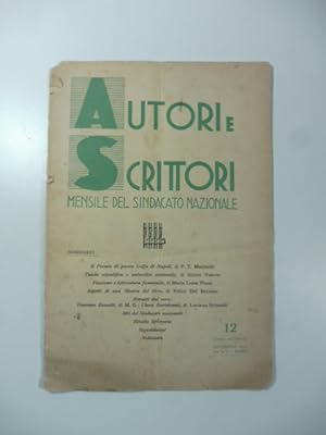 Autori e scrittori. Mensile del sindacato nazionale, anno secondo, numero 12, dicembre 1937