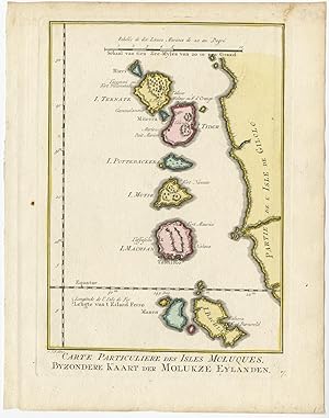 Antique Map of the Moluccas by J. van Schley (c.1760)