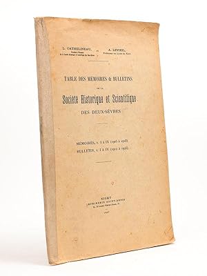 Table des Mémoires et Bulletins de la Société Historique et Scientifique des Deux-Sèvres : Mémoir...