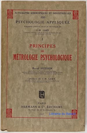 Psychologie appliquée I Principes de métrologie psychologique
