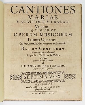 Cantiones variae V, VI, VII, IIX, X, XII, XVI, XX, vocum quae sunt operum musicorum Tomus Quartus...
