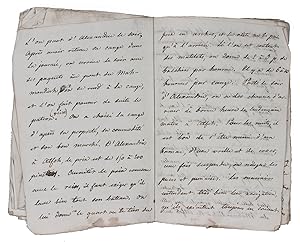 [Manuscript travel guide to Egypt].[France?, 1850s]. With 17 pages of text written with pen and i...