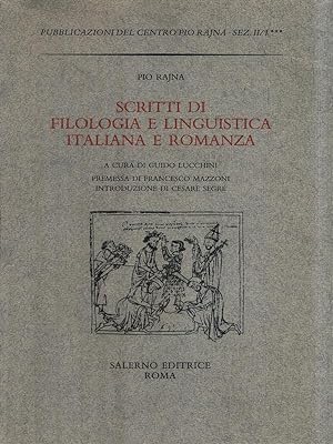 Scritti di filologia e linguistica italiana e romanza (II/1.3)
