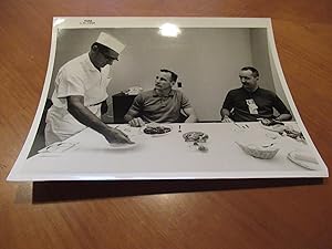 Original Nasa B/W Photograph Of Cape Canaveral Astronaut Quarters Chef Louis Harsell Serving The ...