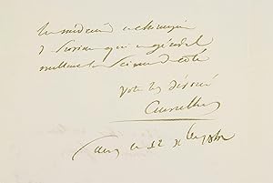 Lettre Autographe Signée (L.A.S.) à M. Lesauvage, chirurgien en chef de l'Hôtel-Dieu de Caen, 12 ...