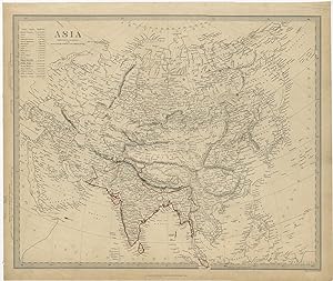 Antique Map of Asia by J, & C. Walker (c.1850)