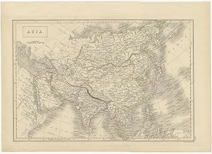 Antique Map of Asia by S. Hall (1856)