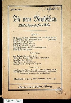 Die neue Rundschau XXIV. Jahrgang der freien Bühne 12. Heft DEZEMBER 1913