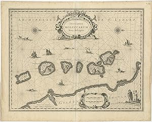 Antique Map of the Spice Islands by J. Janssonius (c.1650)