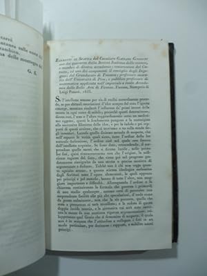 Elementi di statica del Cav. Gaetano Giorgini.Firenze, 1835. (Stralcio da: Nuovo giornale de' let...