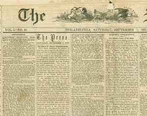 The Press. Philadelphia, Saturday, September 7, 1861. Vol. 5, No. 33.