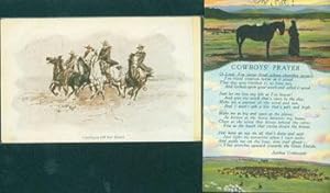 Vintage Cowboy Postcards: "Cowboys Off For Town", & "Cowboys' Prayer". Both ALS inked.