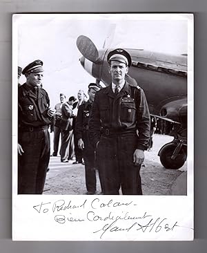 Marcel Albert, World War II Free French, Vichy and Royal Air Force Fighter Ace. Signed Photograph...