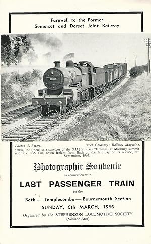 Photographic Souvenir in connection with Last Passenger Train on the Bath - Templecombe - Bournem...