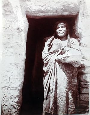 Oraibi Woman with Stone for House Building