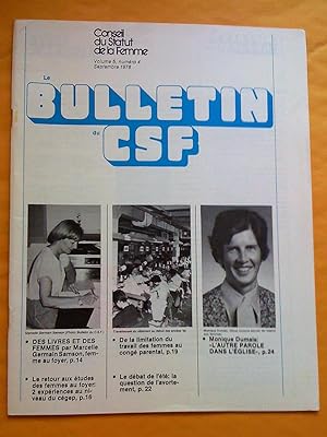 Le Bulletin du CSF, vol. 5, no 4, septembre 1978