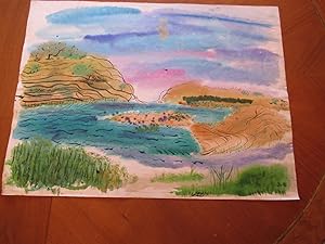 Original Watercolor Of A Coastal Inlet