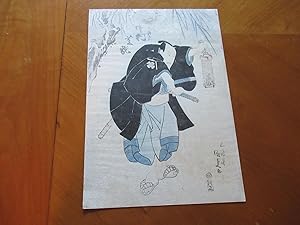 Original Japanese Antique Color Woodblock Print, Samurai