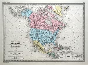 NORTH AMERICA, CANADA, USA Malte Brun antique map c1850