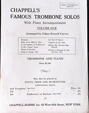 Chappell's Famous Trombone Solos With Piano Accompaniment Volume One