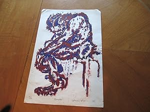 Original Lithograph, "Thoughts" (Seated Man With Horns)