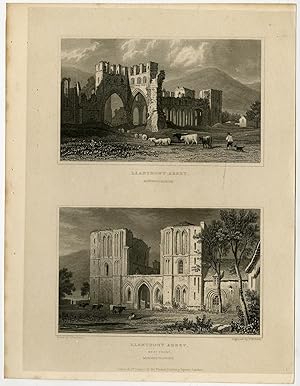 Antique Print-WALES-ENGLAND-MONMOUTHSHIRE-LLANTHONY ABBEY-Gastineau-Bond-1831