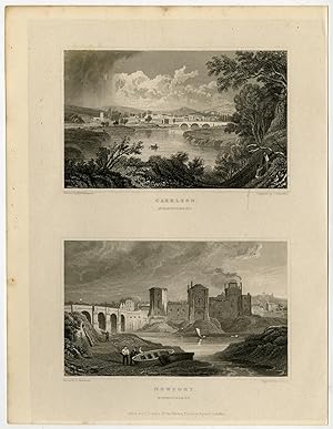 Antique Print-WALES-ENGLAND-MONMOUTHSHIRE-CAERLEON-NEWPORT-Gastineau-Lacey-1831